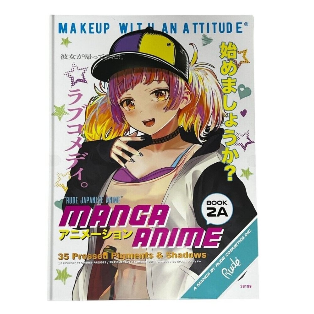 Manga Anime 35 Pressed‎ Eyeshadow Palette Book 2A by RUDE Cosmetics NIB Sealed
